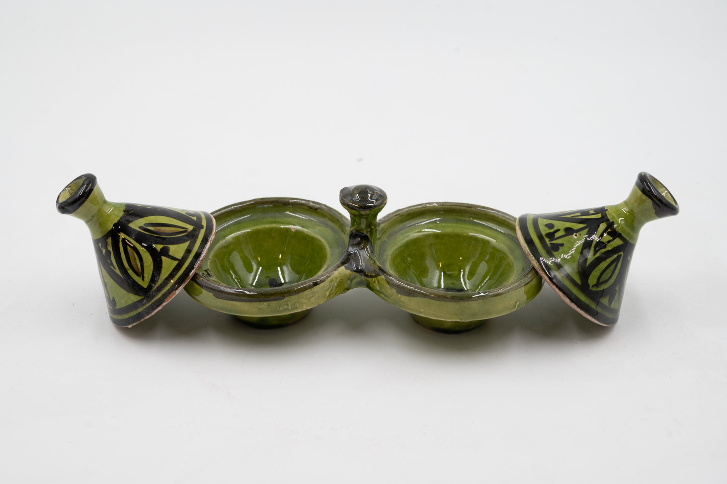 Kerámia só-és bors tartó zöld